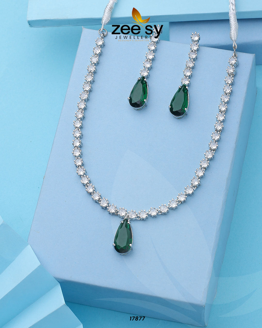 Raffealla's Necklace Silver Bottle Green