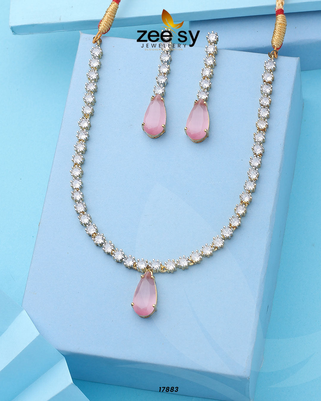 Raffealla's Necklace Golden Mint Pink