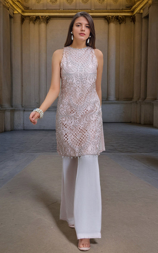 Threads and Motifs | Formal Dresses 25 | Organza Embroidered Shirt - Pakistani Designer Dress - by Threads and Motifs - Type : Ladies Clothes - 100% Original at Saira Sultan