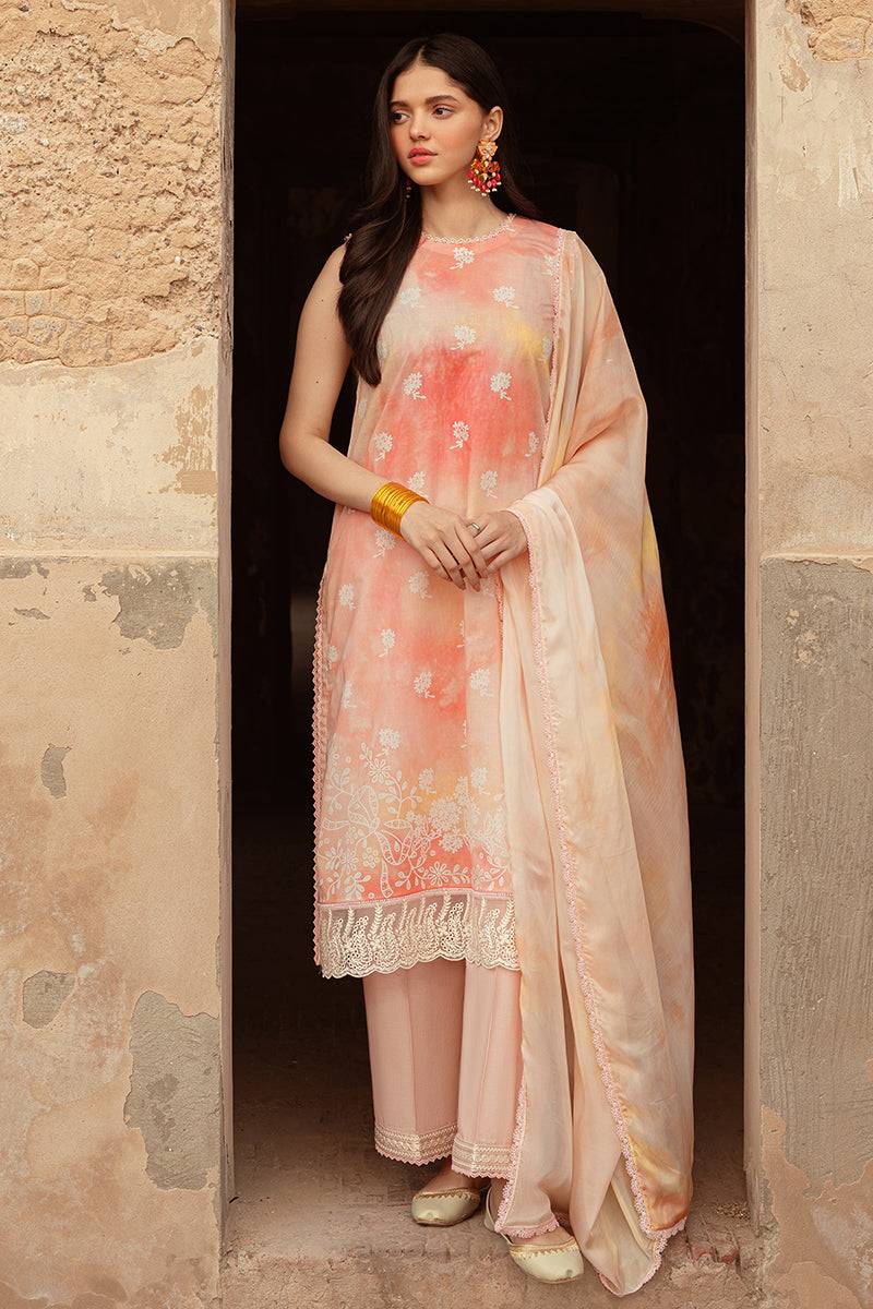 Cross Stitch | Premium Lawn 24 | PEACH BLUSH - Pakistani Designer Dress - by Cross Stitch | Type: Formal - 100% Original at Saira Sultan