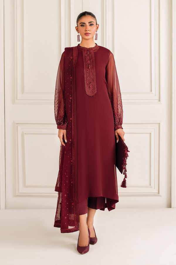 Baroque | Luxury Pret 25 | EMBROIDERED CHIFFON PR-1136 - Pakistani Designer Dress - by Baroque - Type : Ladies Clothes - 100% Original at Saira Sultan