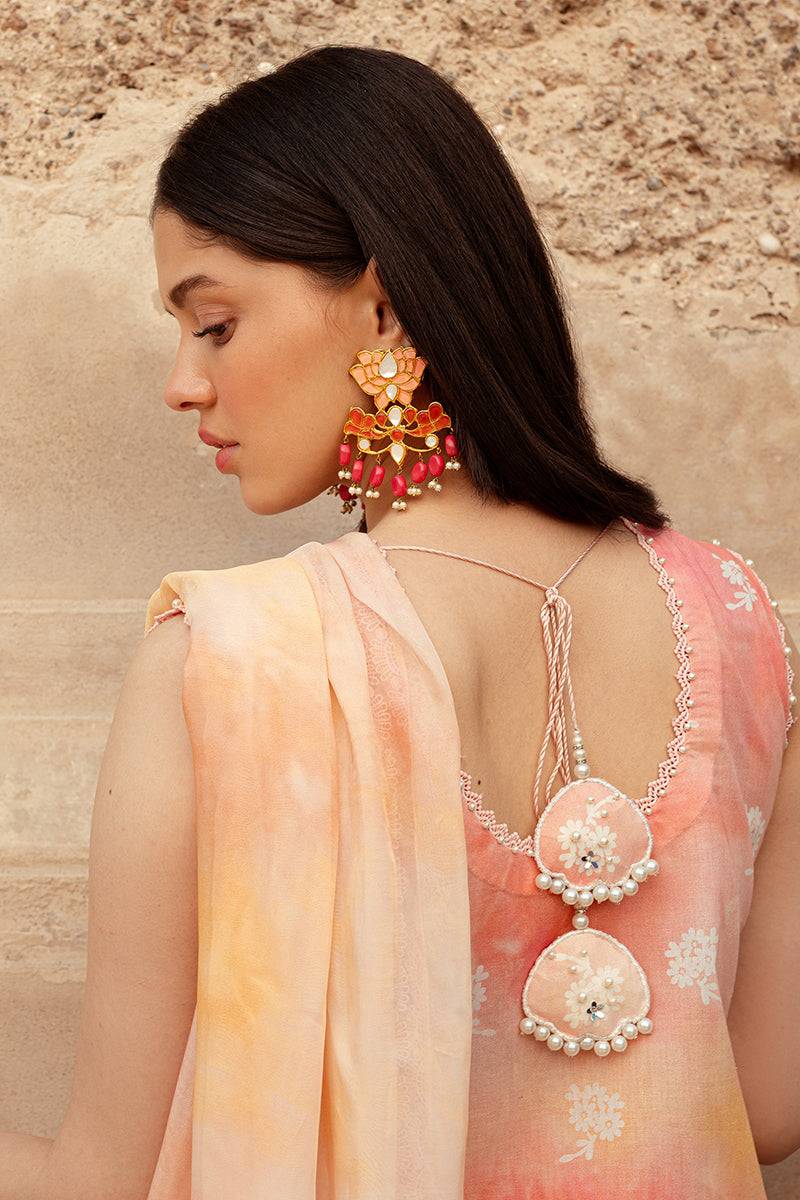 Cross Stitch | Premium Lawn 24 | PEACH BLUSH - Pakistani Designer Dress - by Cross Stitch | Type: Formal - 100% Original at Saira Sultan