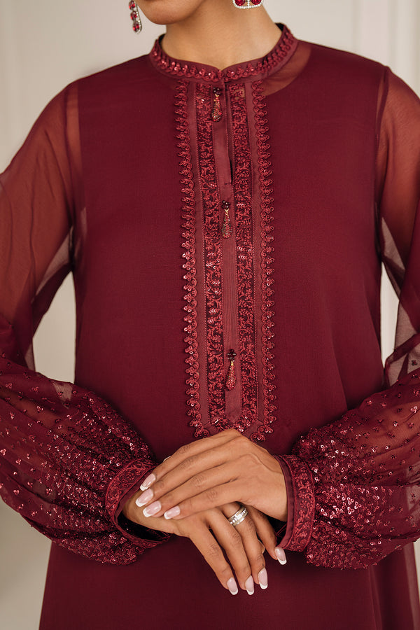 Baroque | Luxury Pret 25 | EMBROIDERED CHIFFON PR-1136 - Pakistani Designer Dress - by Baroque - Type : Ladies Clothes - 100% Original at Saira Sultan