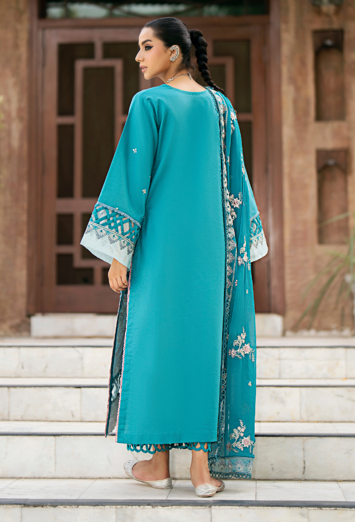 Humdum | Selin Lawn 25 | Selin - D01 S Teal Lawn