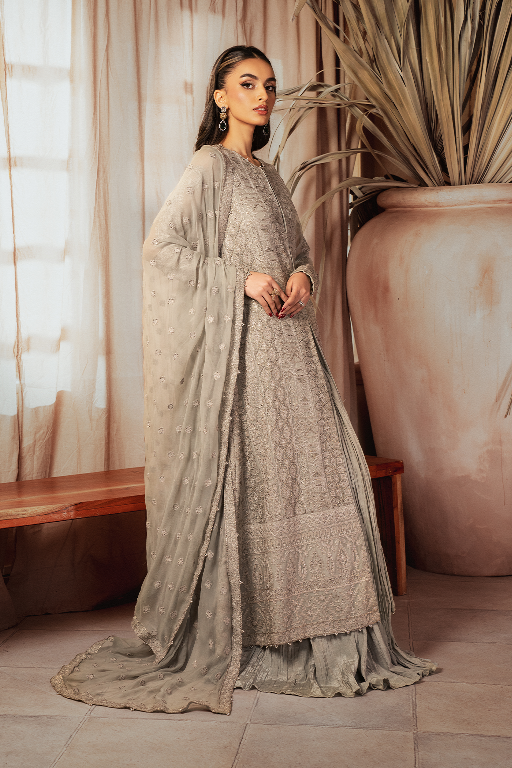 Iznik | Chiffon Kari | ICK-08 Embroidered Chiffon - Pakistani Designer Dress - by Iznik | Type: Bridal - 100% Original at Saira Sultan