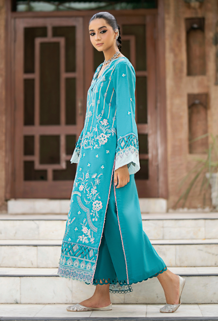 Humdum | Selin Lawn 25 | Selin - D01 L Teal Lawn
