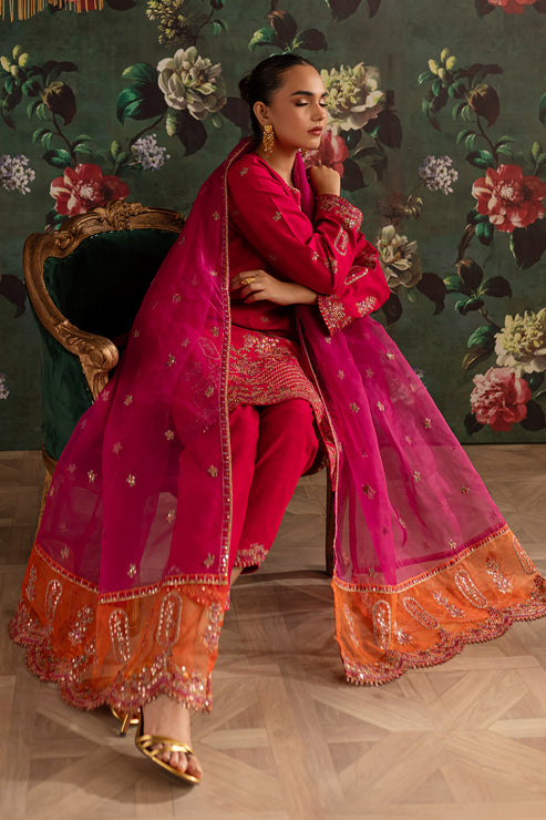 Emaan Adeel | Rangrez Collection | FIROZA XL Red Khaddar