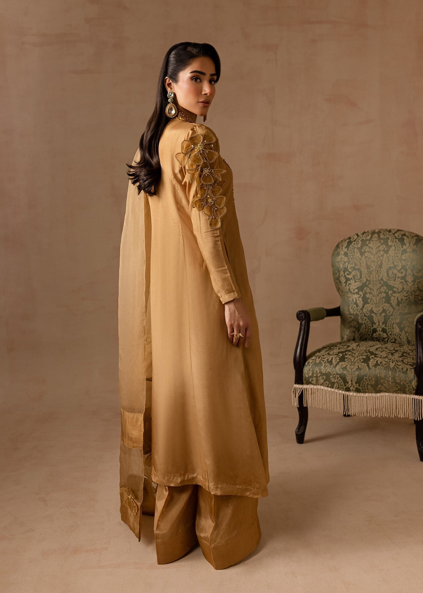 Maria Osama Khan | Noir Bliss Luxury Formals | Bliss S Golden Raw Silk