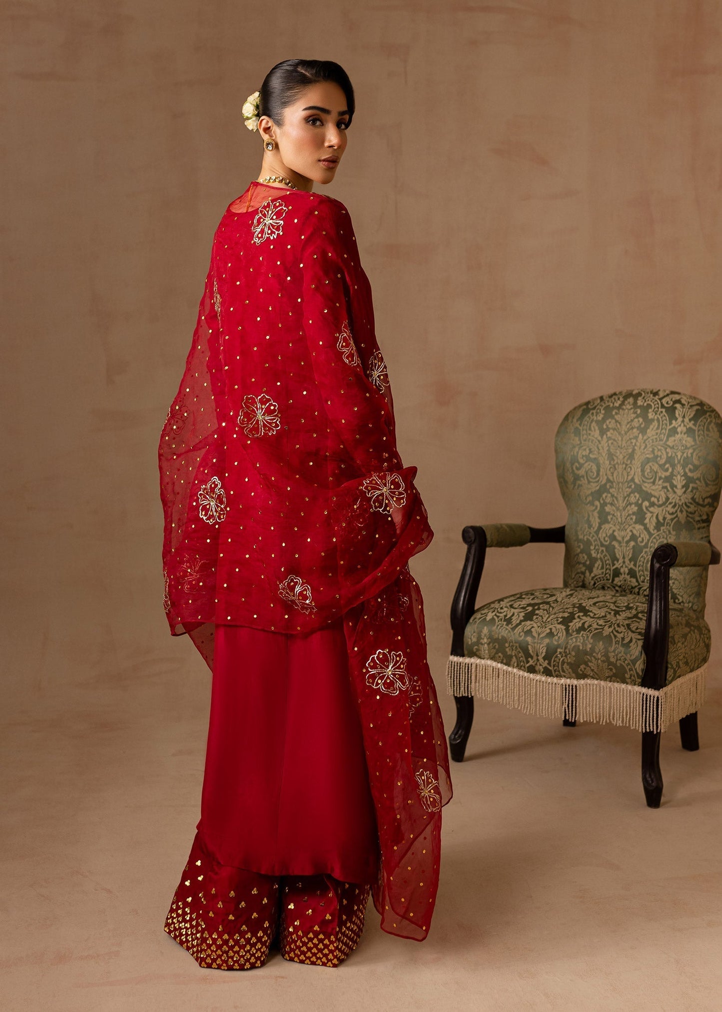 Maria Osama Khan | Noir Bliss Luxury Formals | Ruby S Red Raw Silk