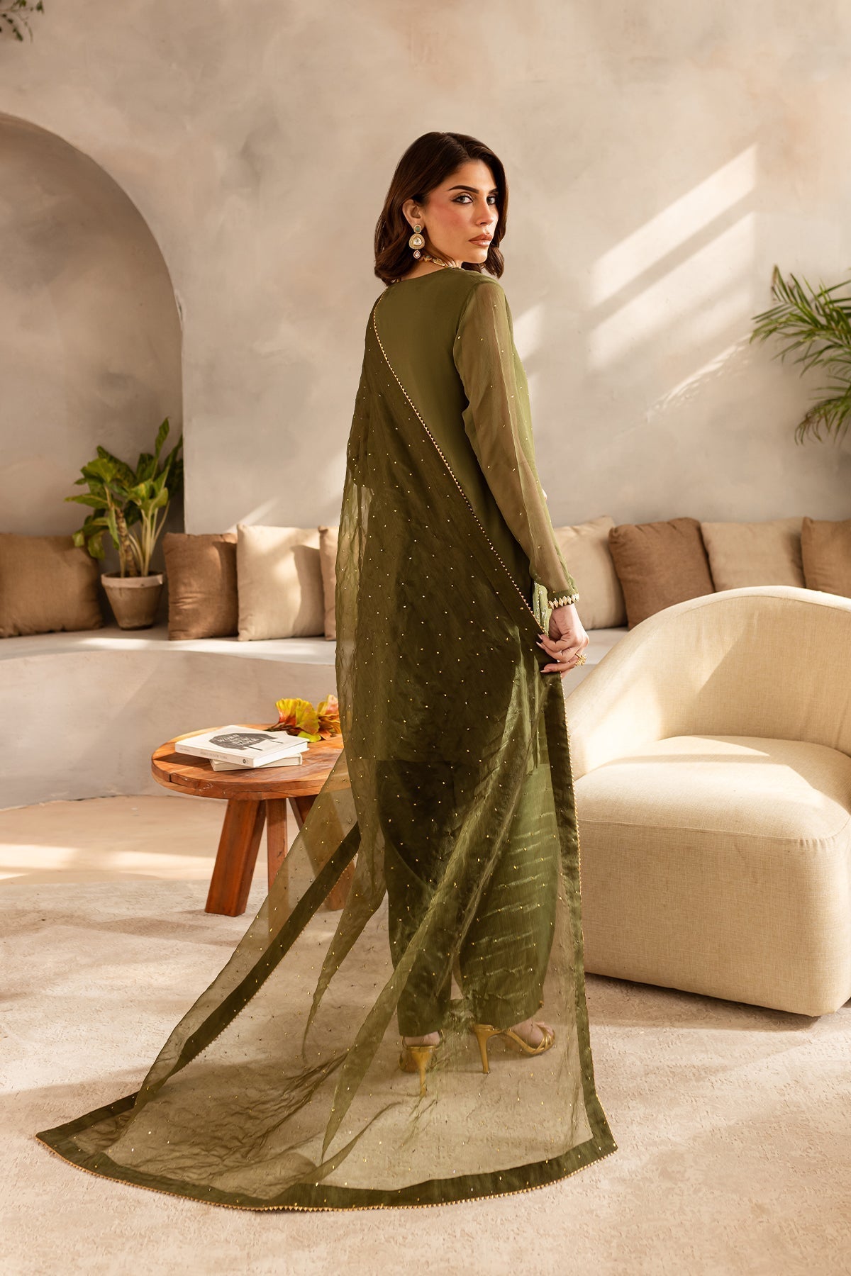 Vanya | Kaya Formals | KY-04 S Olive Green Chiffon