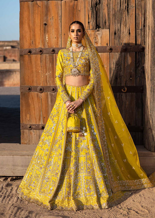 Akbar Aslam | Dastaan Luxury Formals | Nureh XS Yellow Silk