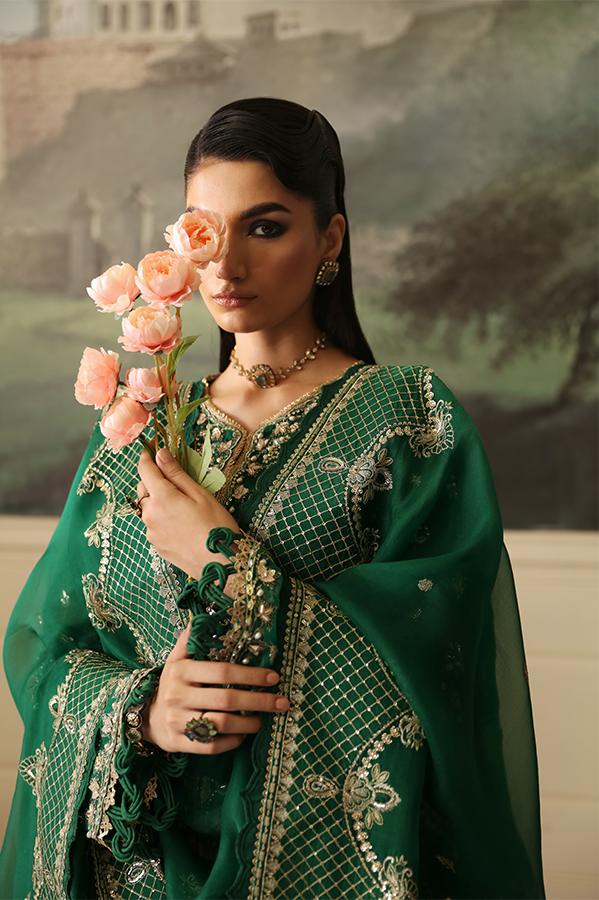 Nyra | Wedding Festive 24 | JADE M Bottle Green Organza