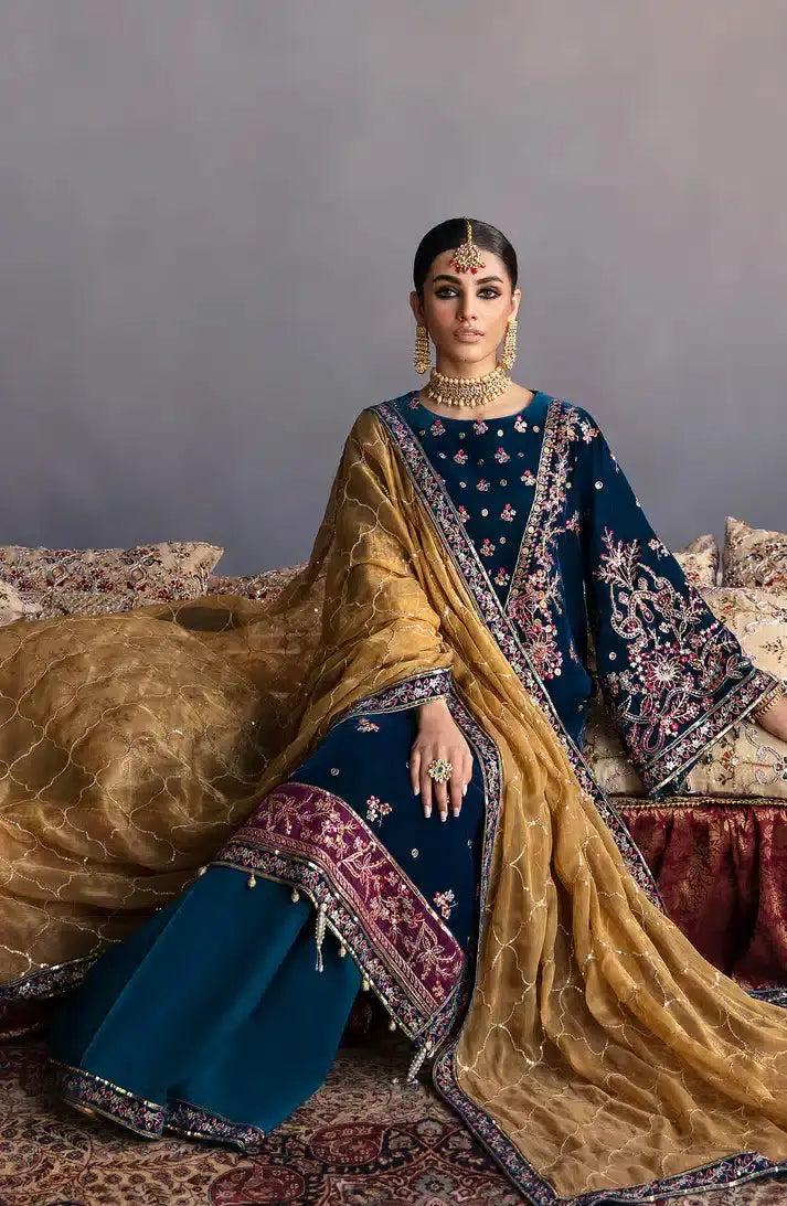 Emaan Adeel | Makhmal Velvet Edition 23 | MK-01 SUFINA - Pakistani Designer Dress - by Emaan Adeel | Type: Formal - 100% Original at Saira Sultan