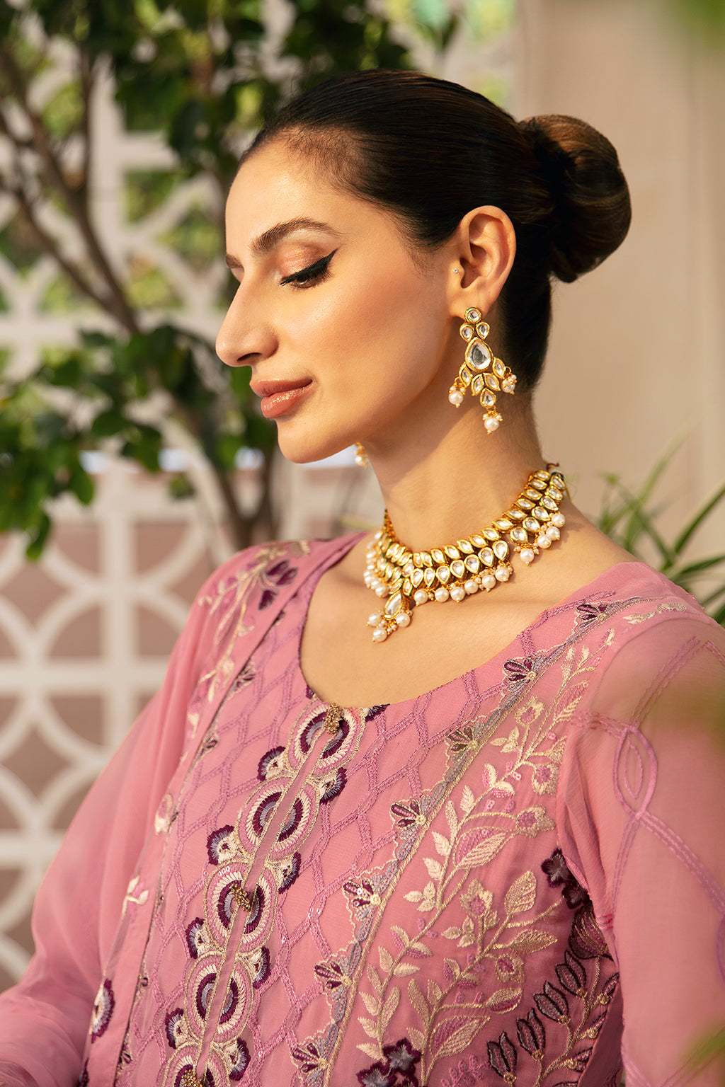 Ramsha | Chevron Chiffon Collection | A-909 XL Lilac Chiffon
