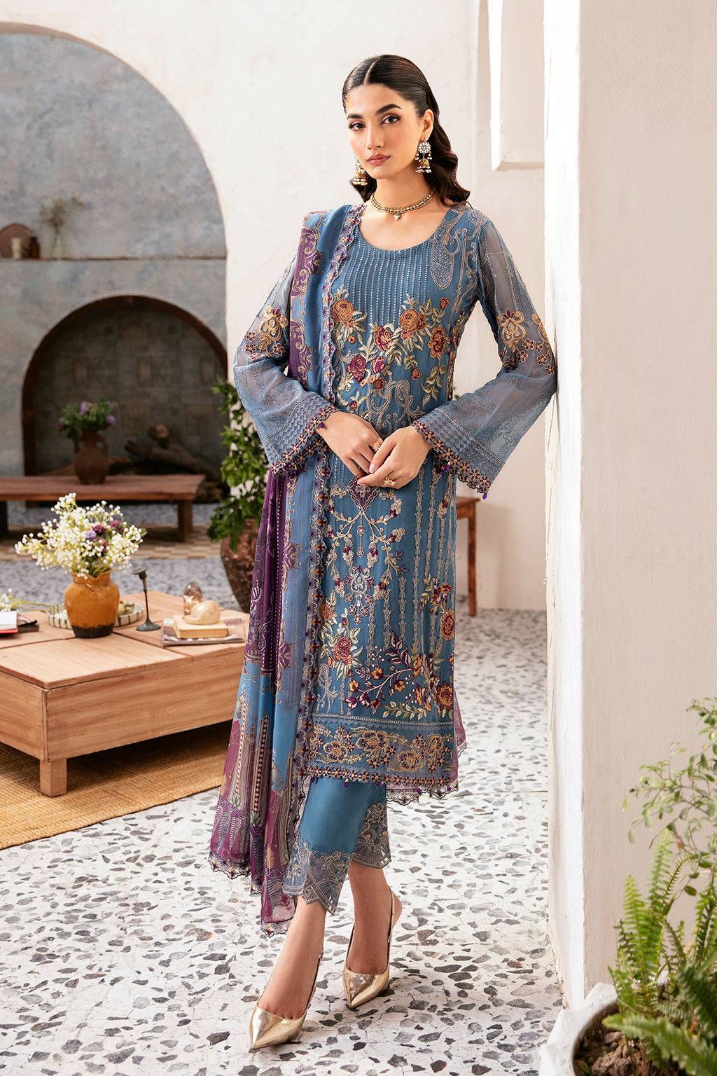 Ramsha | Rangoon Chiffon Collection 24 | D-1202 - Pakistani Designer Dress - by Ramsha | Type: Formal - 100% Original at Saira Sultan