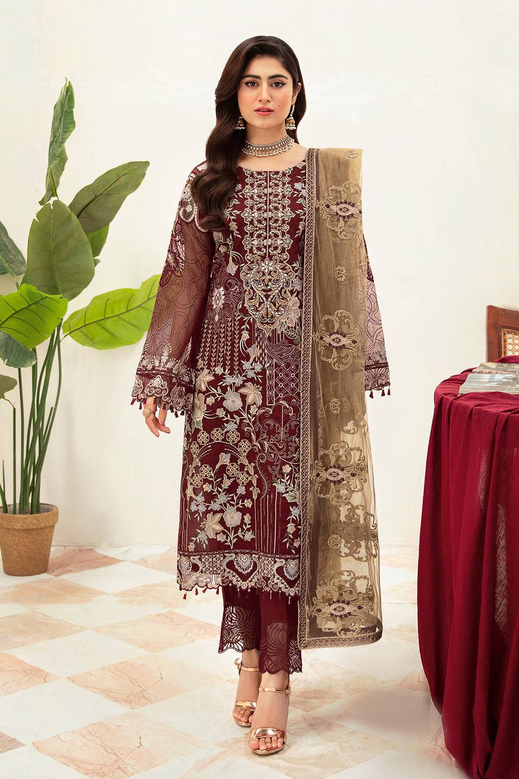 Ramsha | Minhal Organza Collection | M-1003 - Pakistani Designer Dress - by Ramsha | Type: Formal - 100% Original at Saira Sultan