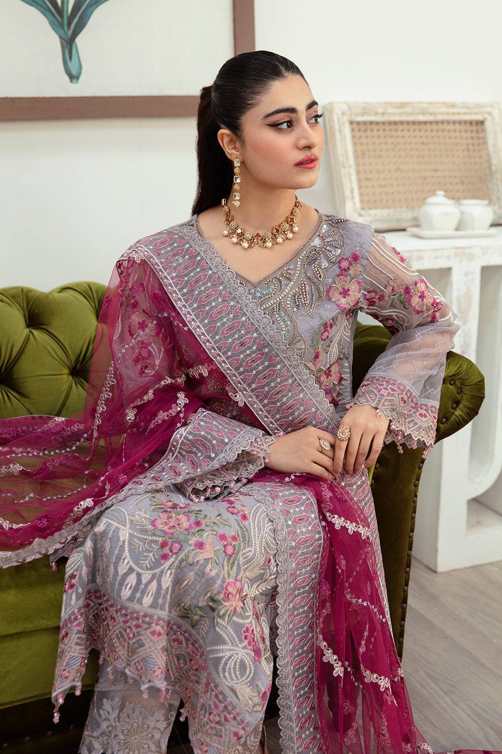 Ramsha | Minhal Organza Collection | M-1008 - Pakistani Designer Dress - by Ramsha | Type: Formal - 100% Original at Saira Sultan