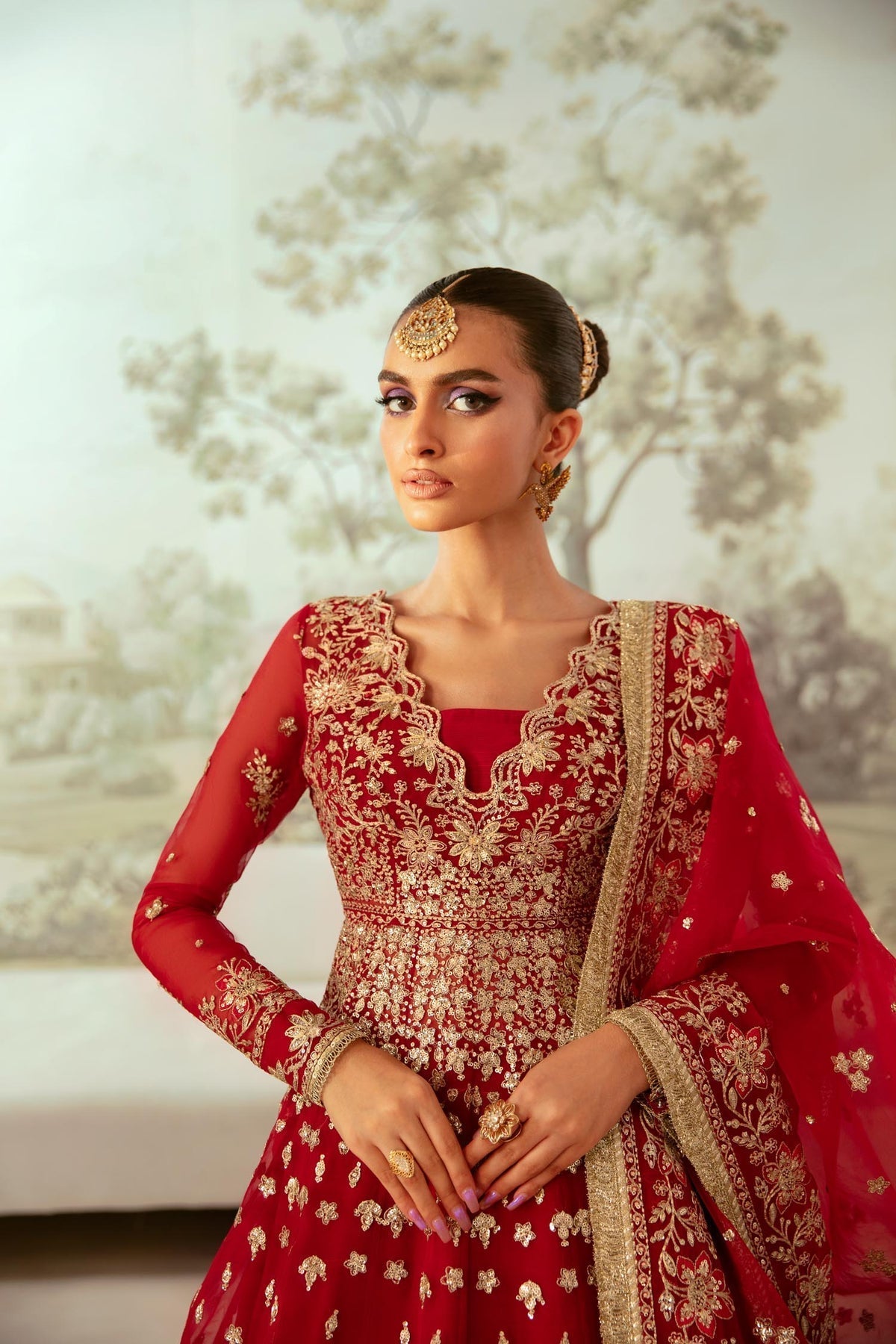 Akbar Aslam | Formal Pret | Sangre M Red Organza