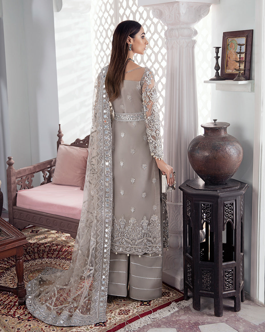 Gulaal | Wedding Formals | Gulnoor Embroidered Net 3-Piece Suit WS-18 - Pakistani Designer Dress - by Gulaal | Type: Bridal - 100% Original at Saira Sultan