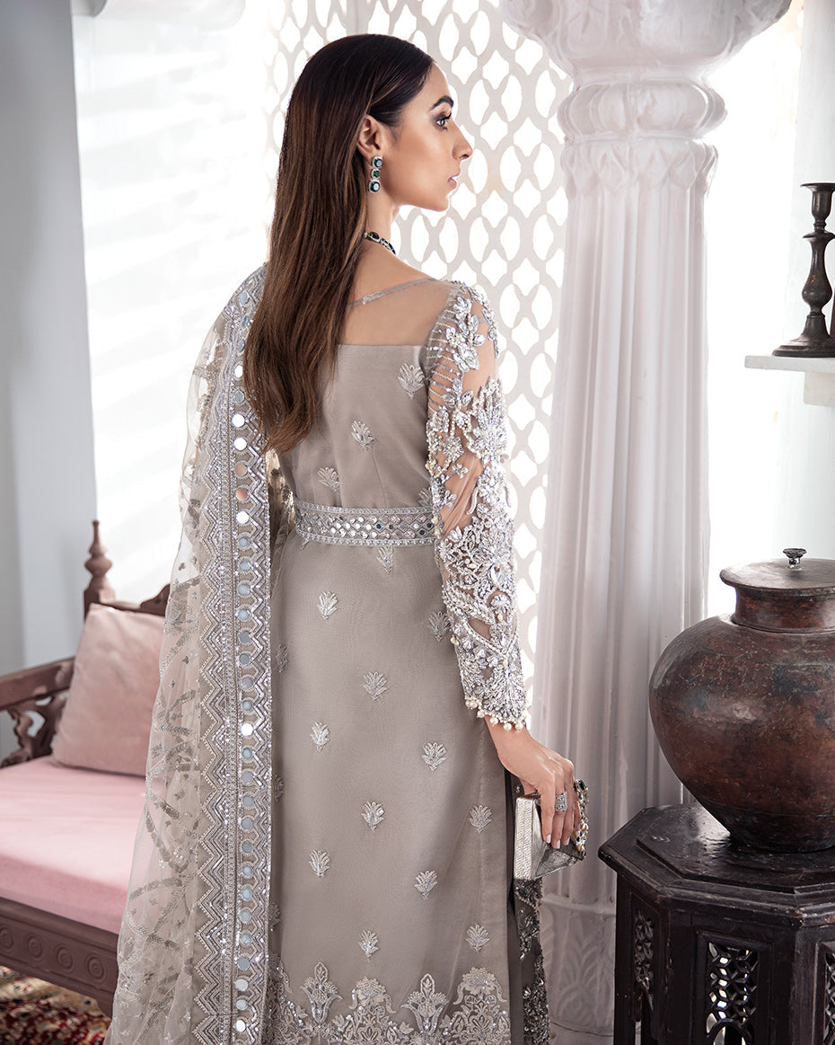 Gulaal | Wedding Formals | Gulnoor Embroidered Net 3-Piece Suit WS-18 - Pakistani Designer Dress - by Gulaal | Type: Bridal - 100% Original at Saira Sultan
