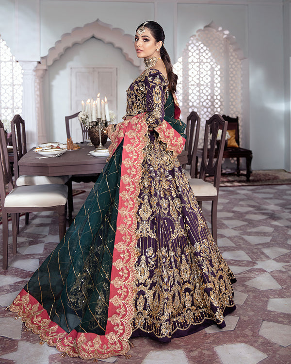 Gulaal | Wedding Formals | KEHKSHAN EMBROIDERED NET 3-PIECE SUIT WS-14 - Pakistani Designer Dress - by Gulaal | Type: Bridal - 100% Original at Saira Sultan
