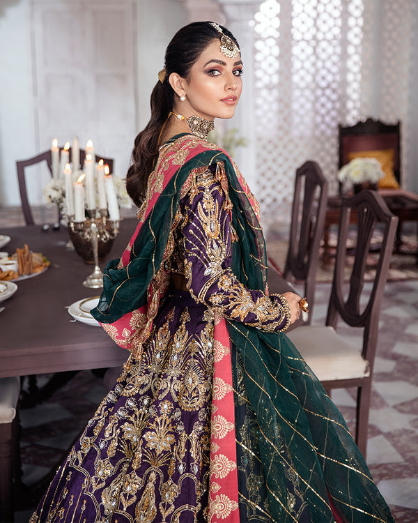 Gulaal | Wedding Formals | KEHKSHAN EMBROIDERED NET 3-PIECE SUIT WS-14 - Pakistani Designer Dress - by Gulaal | Type: Bridal - 100% Original at Saira Sultan