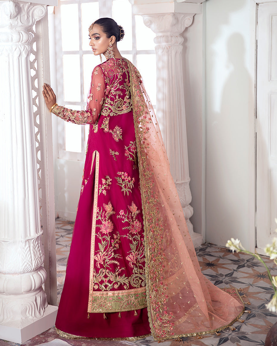 Gulaal | Wedding Formals | CHAMELI EMBROIDERED NET 3-PIECE SUIT WS-10 - Pakistani Designer Dress - by Gulaal | Type: Bridal - 100% Original at Saira Sultan
