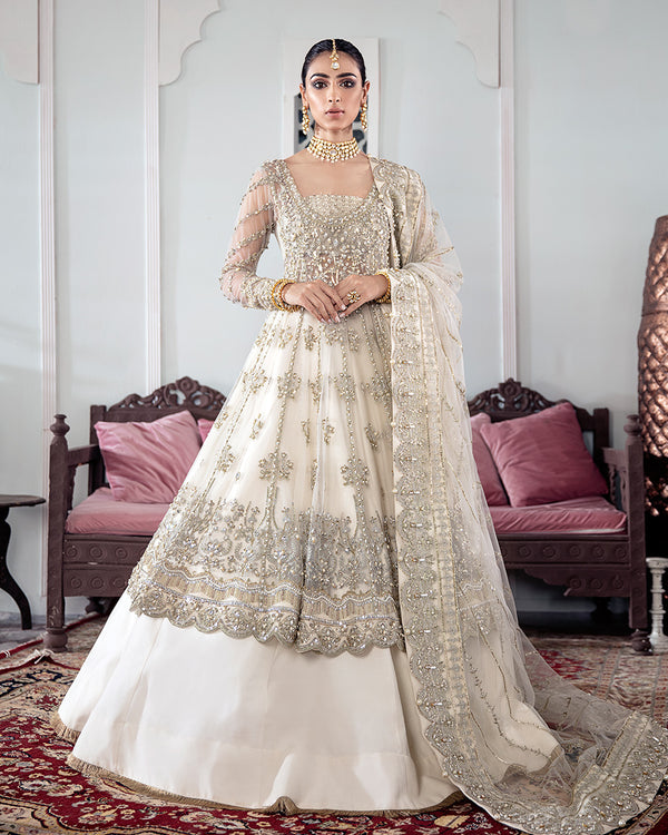 Gulaal | Wedding Formals | MEERAL EMBROIDERED NET 3-PIECE SUIT WS-22 - Pakistani Designer Dress - by Gulaal | Type: Bridal - 100% Original at Saira Sultan
