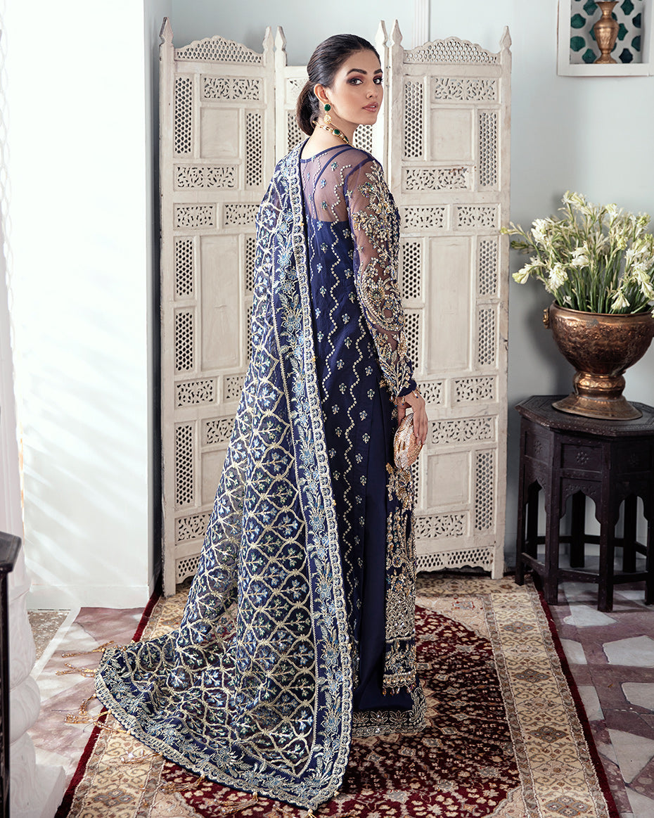 Gulaal | Wedding Formals | QAYINAAT EMBROIDERED NET 3-PIECE SUIT WS-16 - Pakistani Designer Dress - by Gulaal | Type: Bridal - 100% Original at Saira Sultan