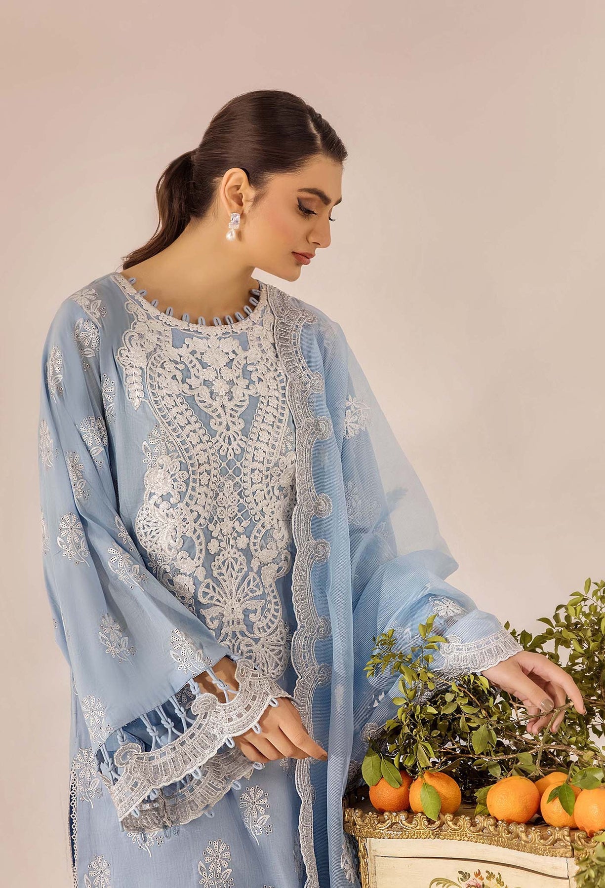 Adans Libas | Chikankari 25 | 4778 L LIight blue Grey Lawn