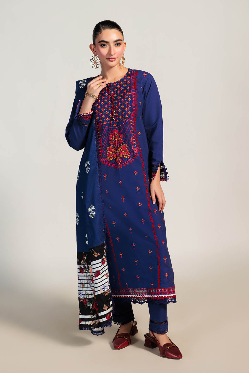 Bonanza Satrangi | Elora 3 Pc (1W24E3P002) Blue