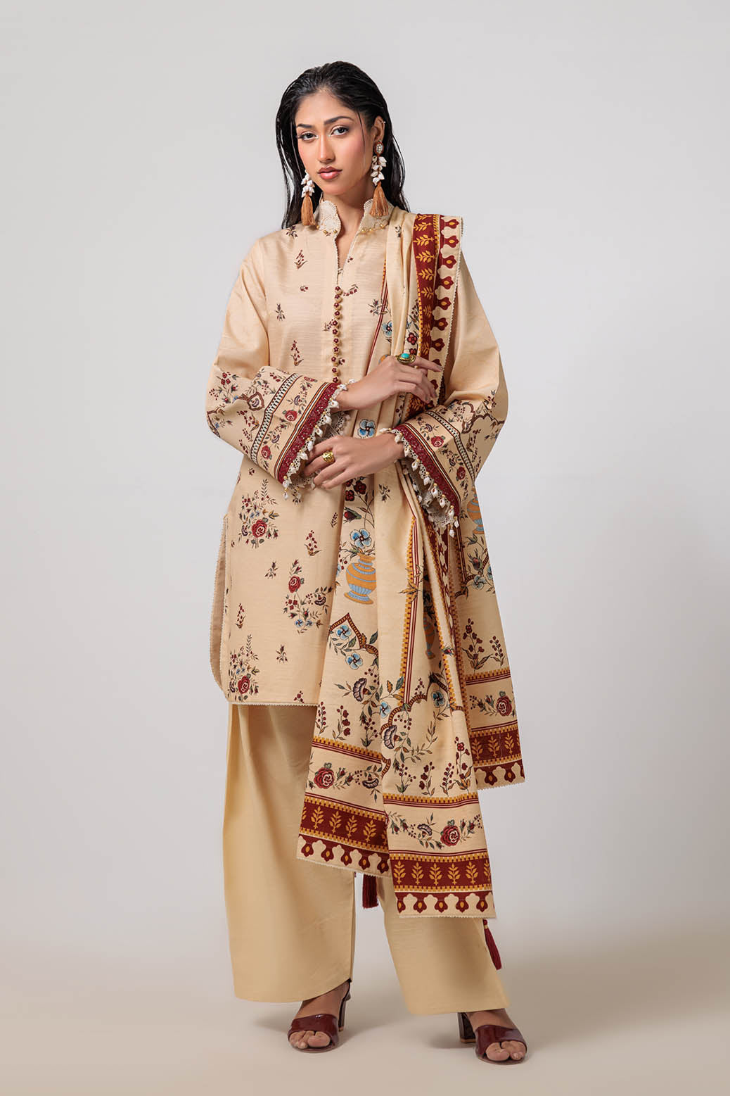 Bonanza Satrangi | Coffee Grain 3 Pc (1W24P3P175) Beige