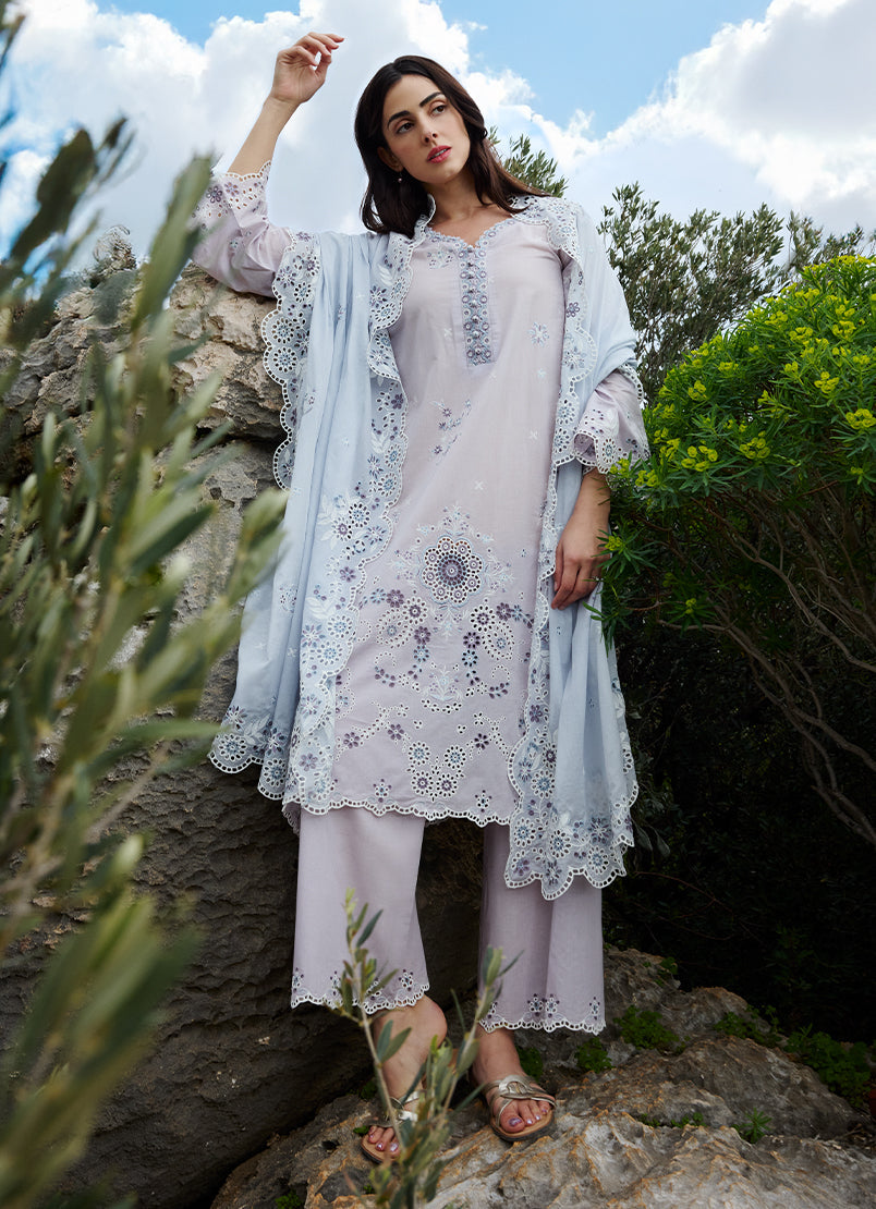 Image | Lawnkari 25 | Lyra S Soft Lilac Cotton Lawn