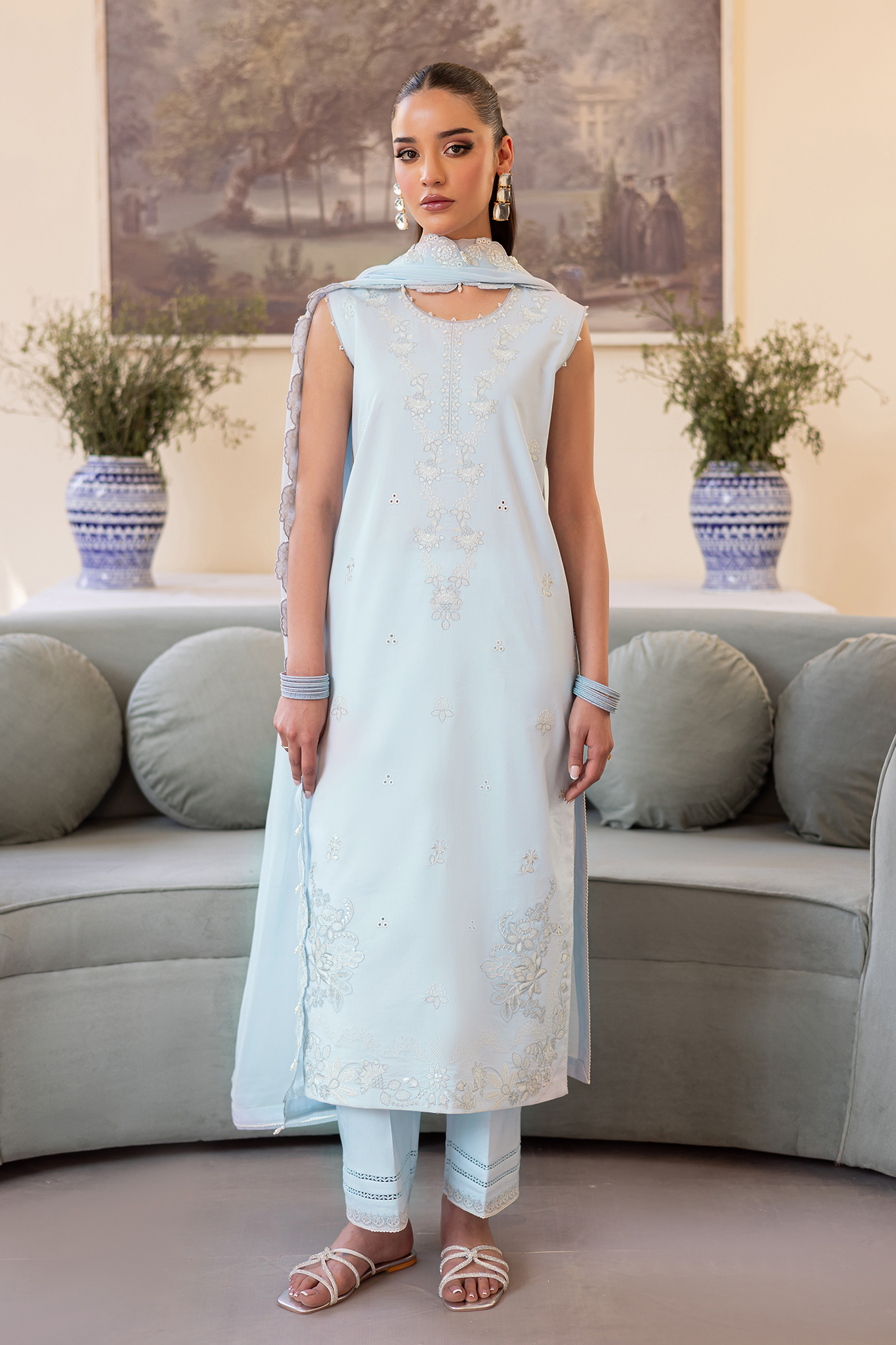 Seran | Nayab Eid Lawn | NIHA XS Light Blue Lawn