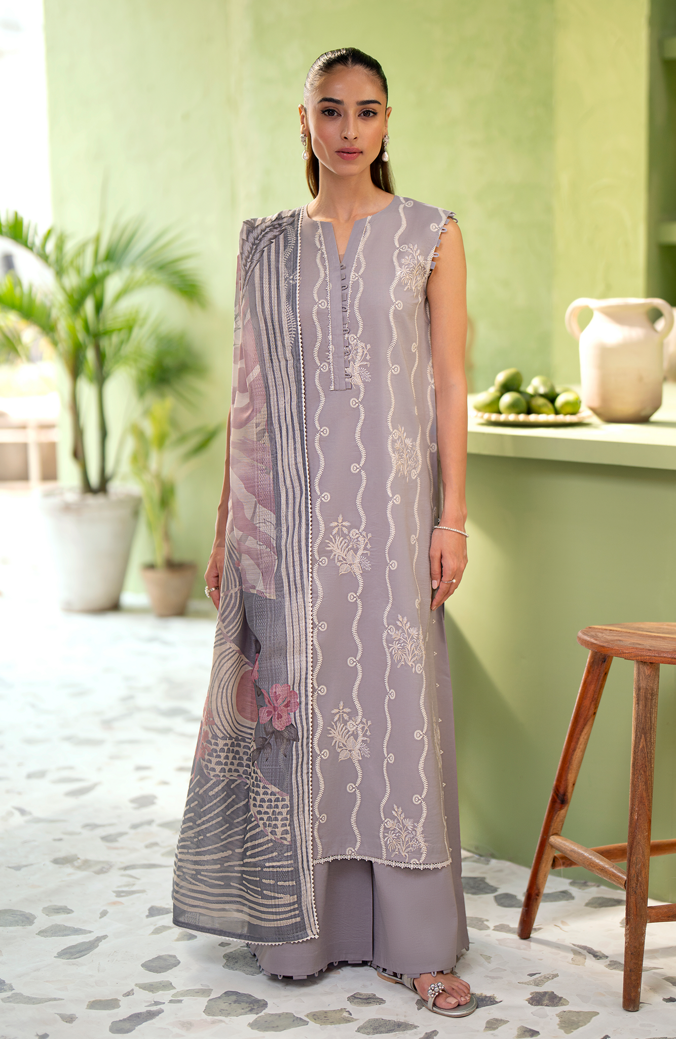 Seran | Artisan Lawn 25 | GRIS XS Lilac Gray Lawn