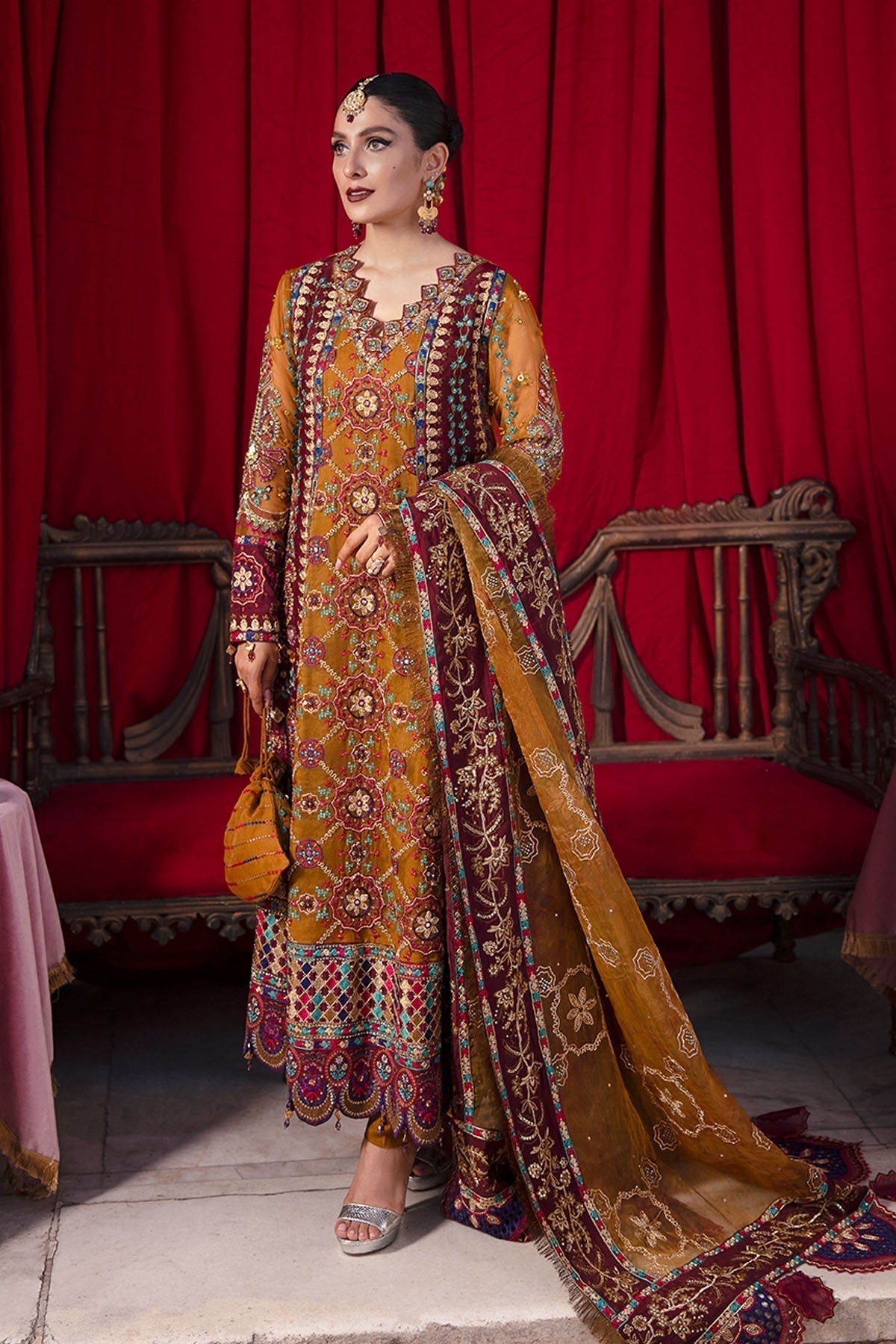 Nureh | Jhoomro Wedding Formals | Gulshan Shirt - Pakistani Designer Dress - by Nureh | Type: Bridal - 100% Original at Saira Sultan