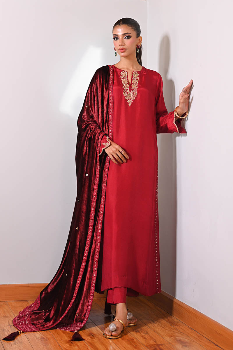 Hue Pret | Farasha Luxury Winter | Nurgul XS Crimson Pure Silk