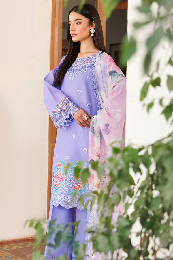 Farasha | Summer Weaves Embroidered Lawn | Lavender Dew L Lavender Lawn