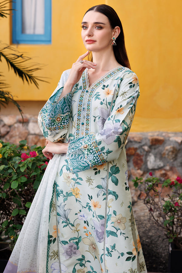 Farasha | Printed Essentials | Aqua Sparkle XL Mint Lawn
