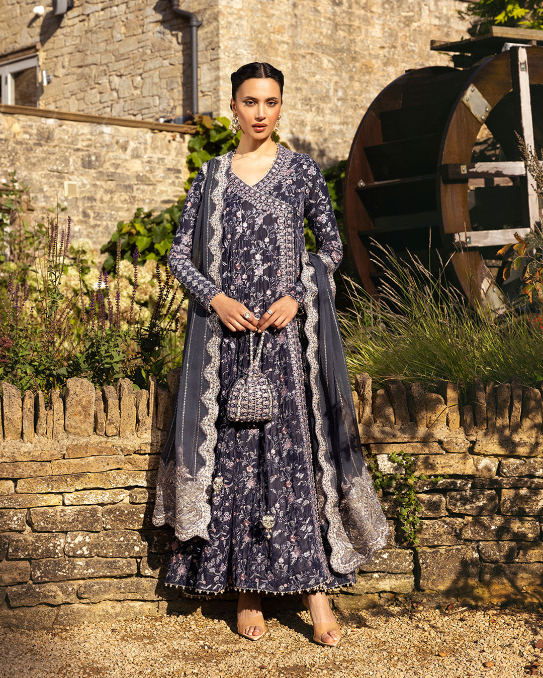 Faiza Saqlain | Adeen Formals | Darcel S Deep Purple Embroidered Velvet