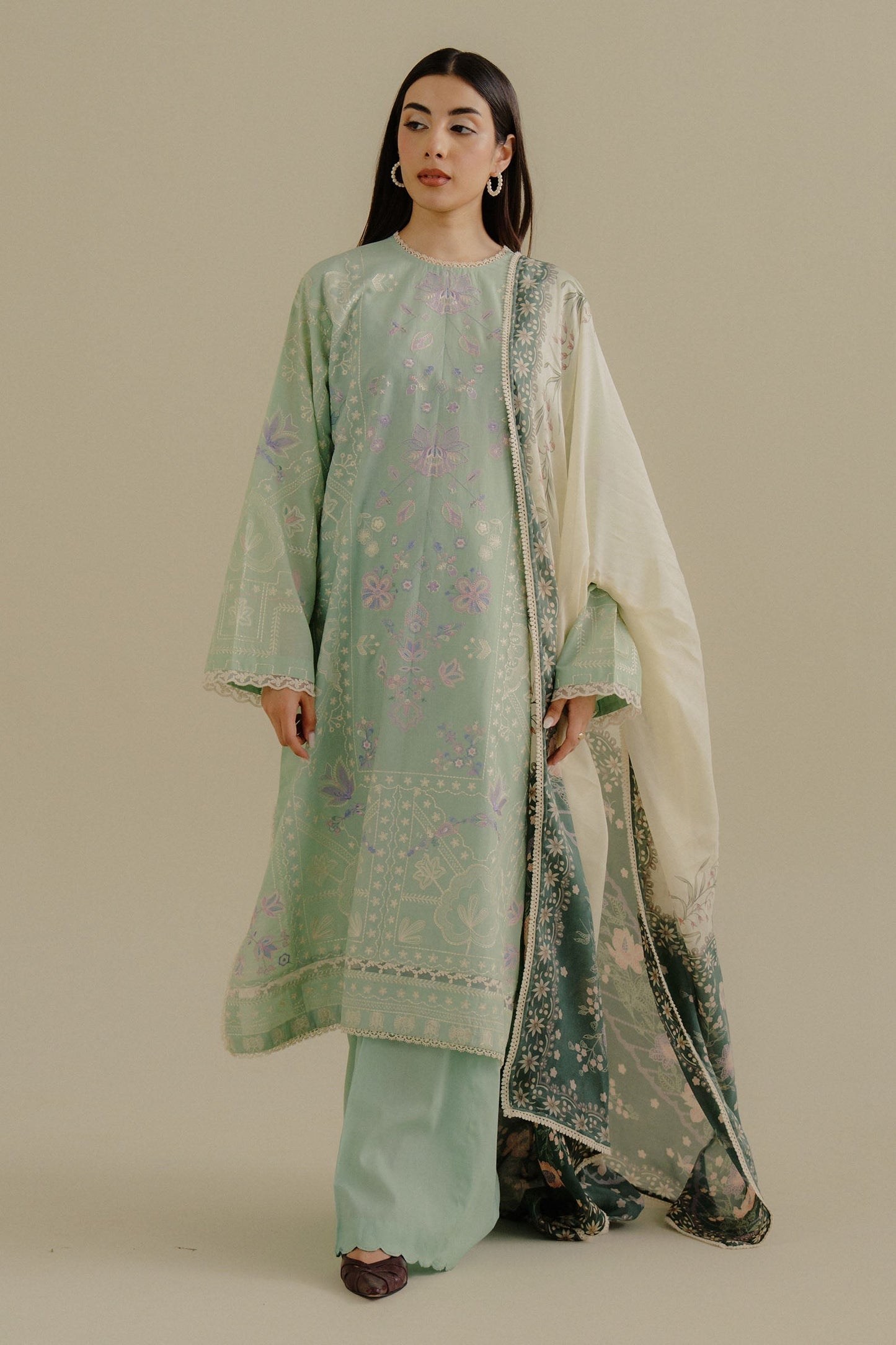 Zara Shahjahan | Coco Lawn 25 | Nyssa-10A XS Pastel Mint Lawn