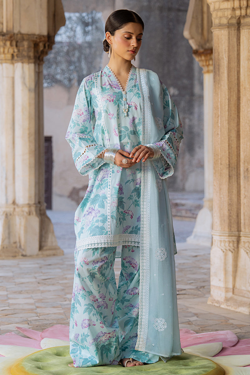 Cross Stitch | Eid Lawn Edit 25 | MINT GLAMOUR XS Ice Blue Lawn