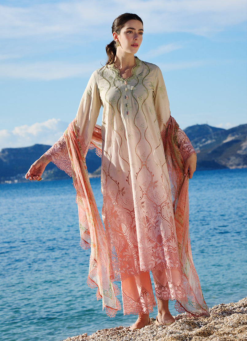 Image | Lawnkari 25 | Dahlia XS Ivory Cotton Lawn