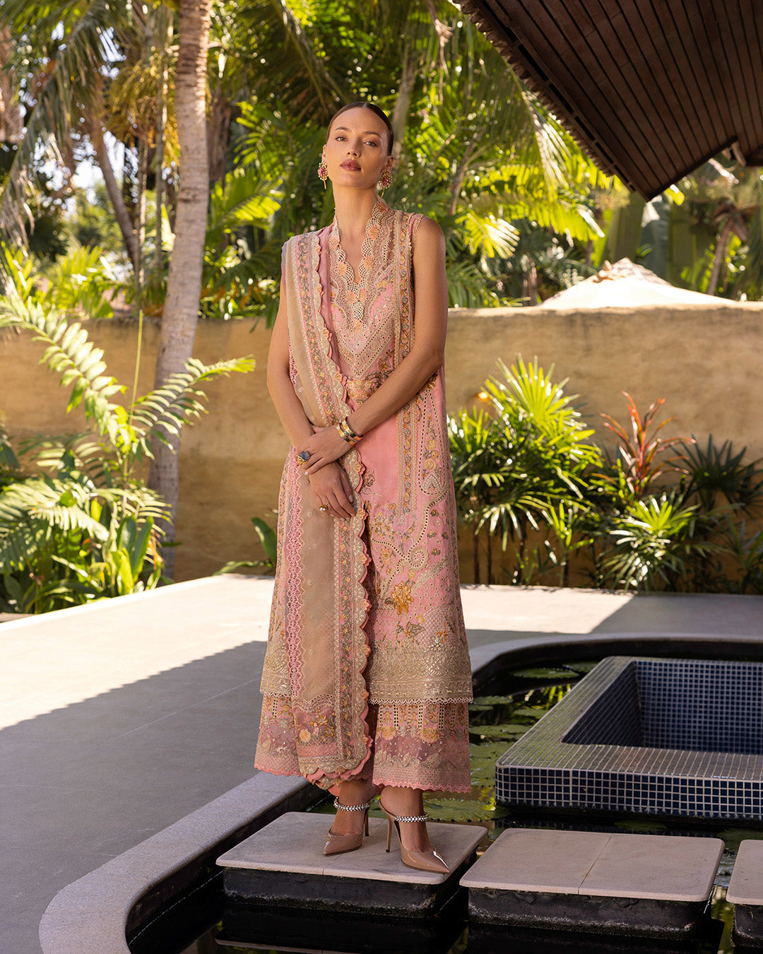 Faiza Saqlain | Zinnia Lawn 25 | Peony L Pink Lawn
