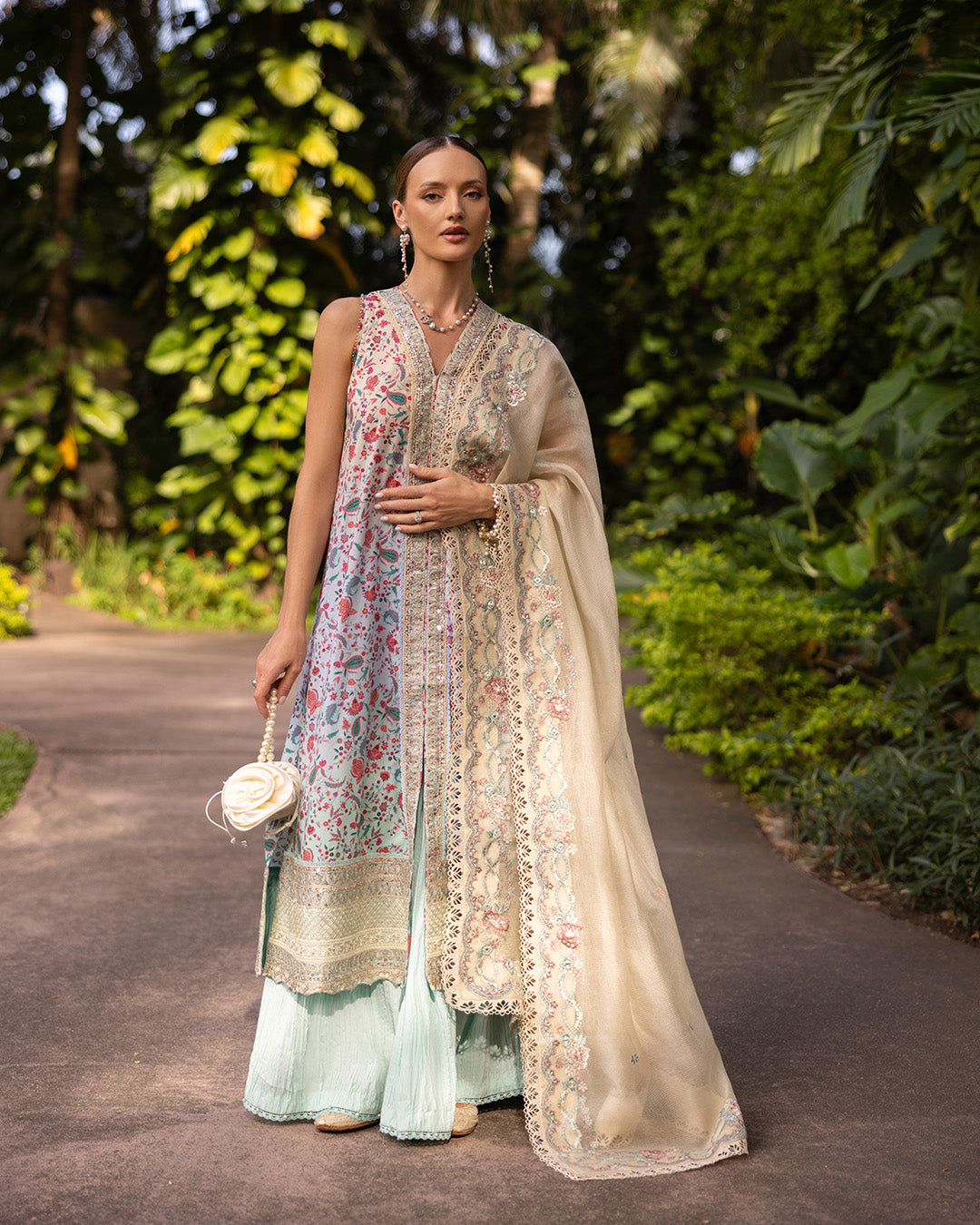 Faiza Saqlain | Zinnia Lawn 25 | Danica L Vanilla Lawn
