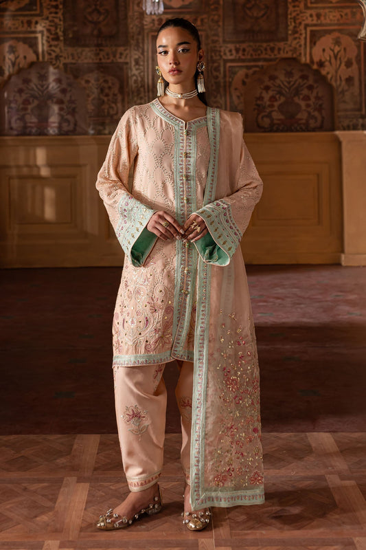 Nureh | Nur Mahal Formals | NE-141 XS Pale Peach Silk