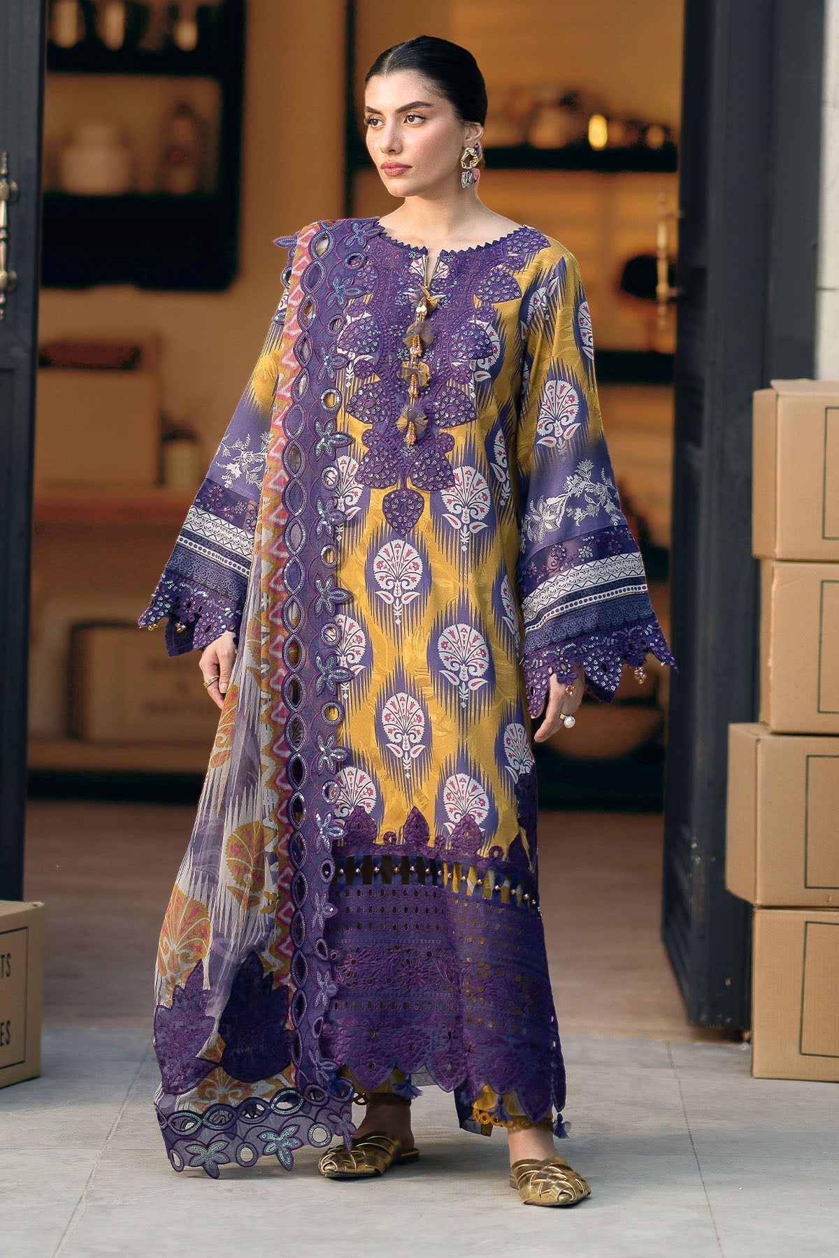 Nureh | Glam Girl Lawn | GL-22 XS Purple Crepe