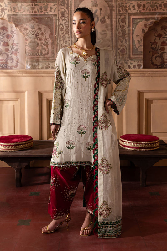 Nureh | Nur Mahal Formals | NE-139 XS Ivory Silk