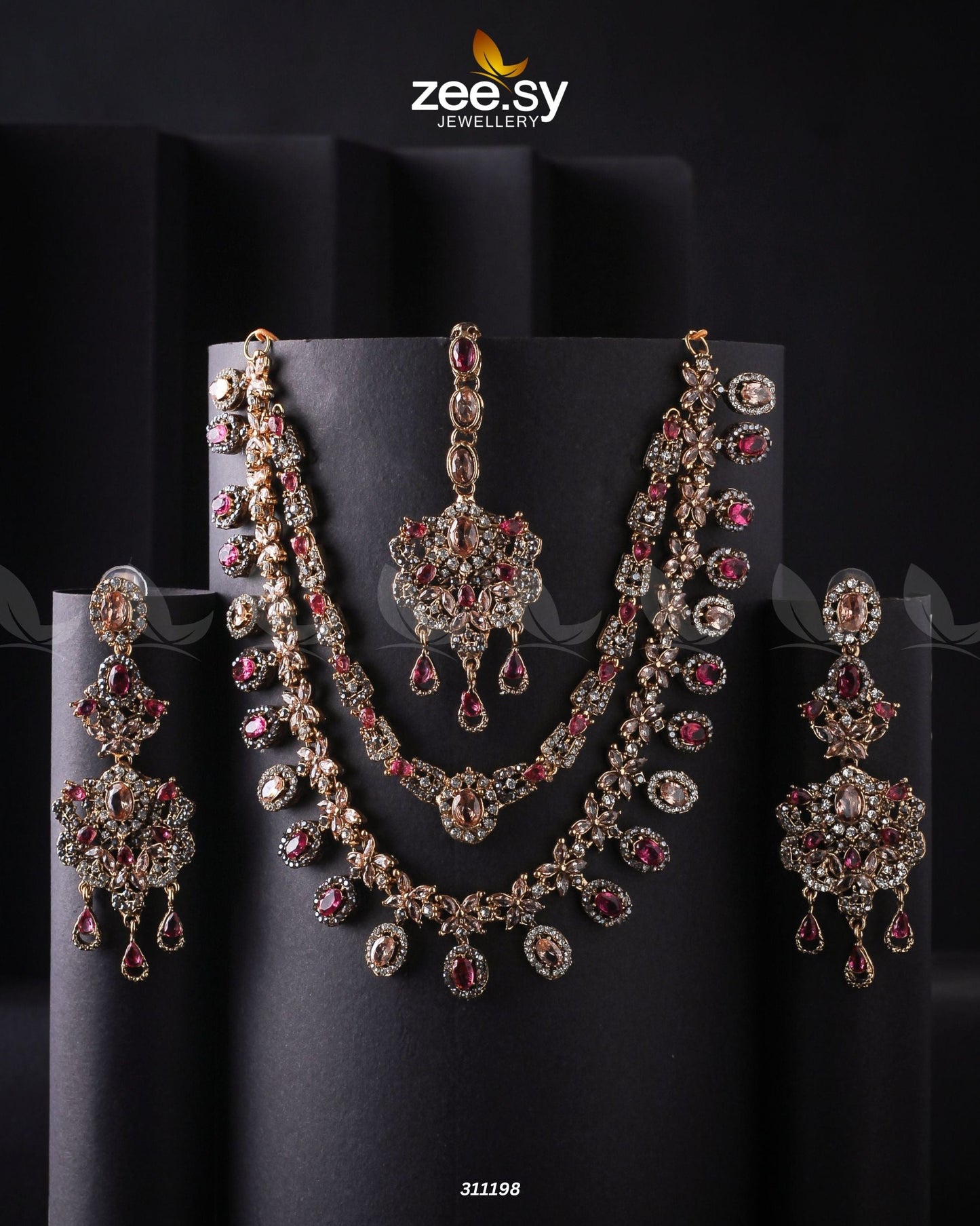 Zarqa Necklace Champagne & Ruby