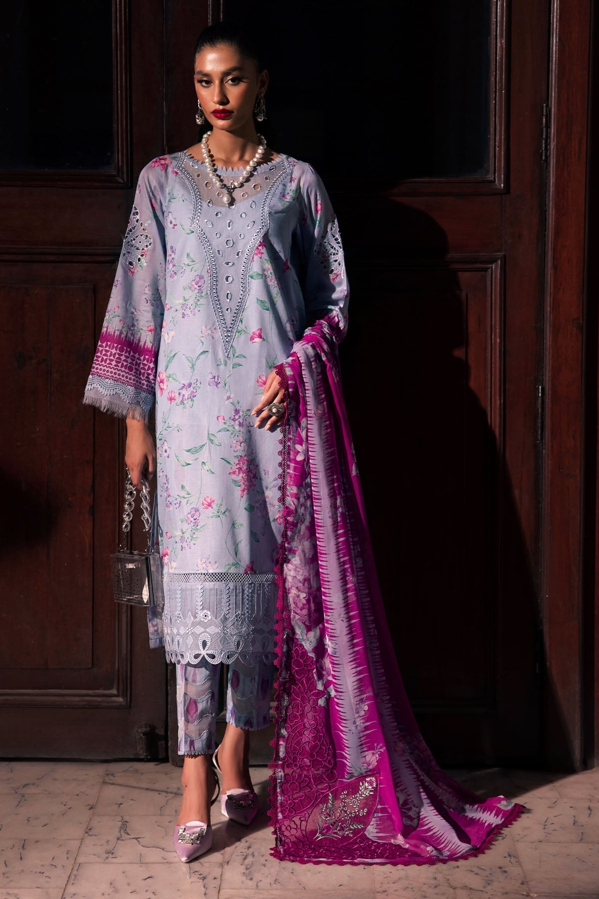 Nureh | Glam Girl Lawn | GL-17 XS Lavender Lawn